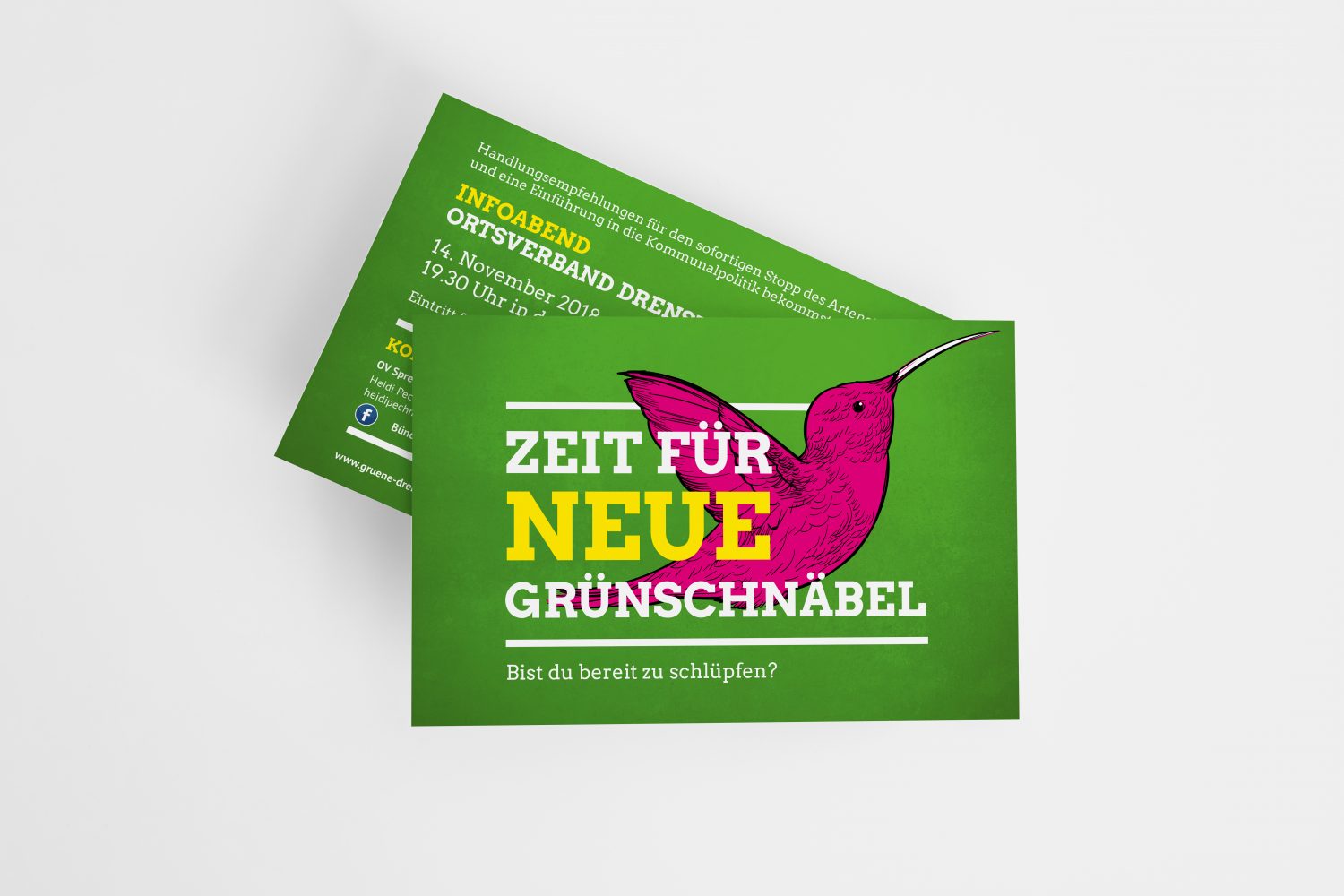 portfolio – gruene postkarte